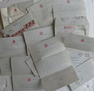 9 Letters From Harvard University 1938 - 1940 To Sweetheart