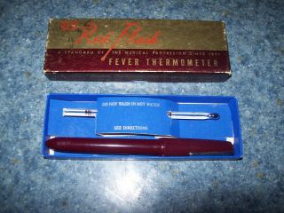 Red Flash Fever Thermometer W/box Vintage Oral Becton Dickinson Company Usa
