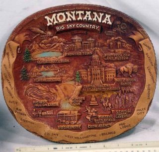 Pressed Wood Montana Souvenir Plate