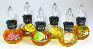 Vintage Mini Luzier Perfume Bottle Set Of Six Fragrances