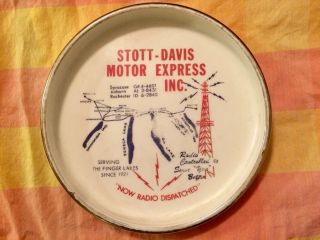 Vintage Large Ashtray Ceramic Ad Collectible - Stott - Davis Motor Express Inc.