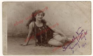 Vintage Postcard - Royal Hippodrome Cinderella Pantomime Water Nymph 1919 - Signed