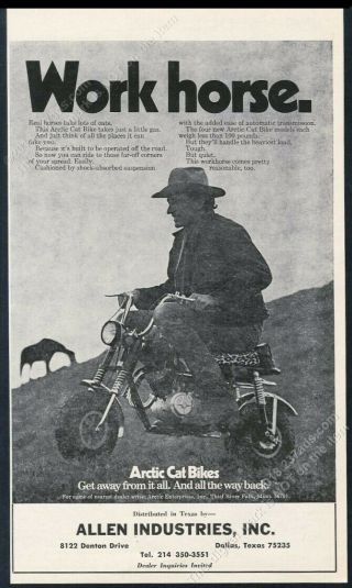 1971 Arctic Cat Mini Bike Minibike Motorcycle Photo Vintage Print Ad