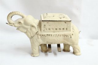 Very Rare Gop Elephant Cast Iron Tail Spin Cigar Humidor Dispenser Provenance