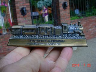 Vintage Tweetsie Railroad Train Car Blowing Rock Nc Souvenir Metal Brass