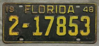 Florida.  1948.  License Plate.