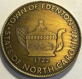 Town Of Edenton,  North Carolina - Penny Token - 1972 - 250th Anniversary