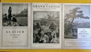 Vintage National Parks Guides - Glacier,  Grand Canyon & Rocky Mountain