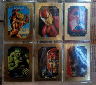 1996 Marvel Masterpieces Gold Foil Set (6 Cards)
