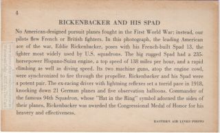 American WWI Fighter Ace Eddie Rickenbacker French Spad 13 Vintage Card 2