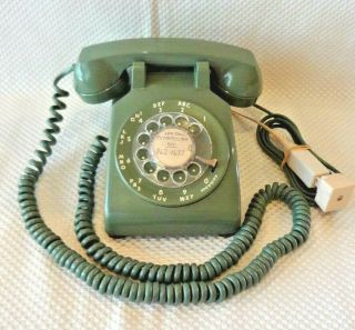 Vintage Itt Rotary Dial Desk Table Telephone Phone - Avocado Green