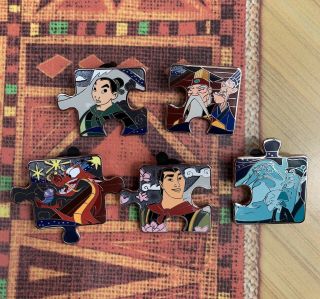 5 X Disney Mulan Puzzle Pin Le 900 Mushu Shang Crickee Ping Ancestors Emperor