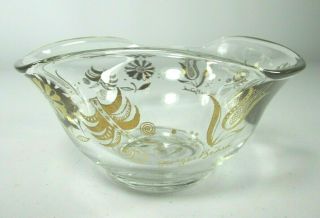 Georges Briard Mid Century Modern Gold Glass Candy Nut Dish Bowl 5 "