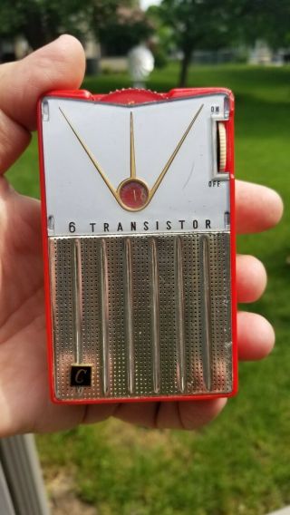 Vintage Continental 6 Transistor (tr - 682) Pocket Radio,  " Sputnik " Design