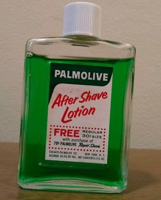 Vintage Palmolive After Shave Lotion.  2oz Glass Bottle 95 Full