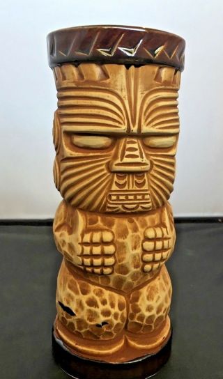Vintage Tiki Mug Peanut Man Face 7 " Polynesian God Ceramic Otagiri Man Cave Vase