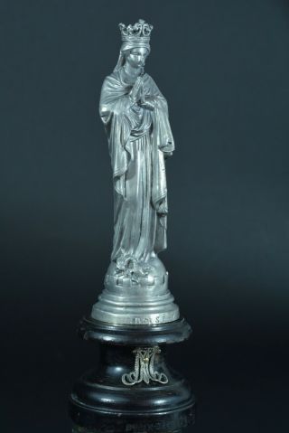 Rare and graceful little statue of Our Lady of Sees Napoleon III era Virgin 8