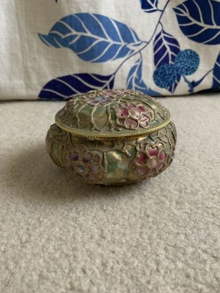 Antique Nippon Hand Painted Porcelain Moriage Trinket Box
