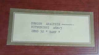 Mitsubishi A6m - 3 Zero 32 Hamp Wwii Fight Plane Design Analysis 1945