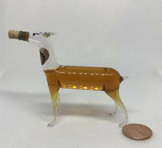 French Clear Blown Glass Dog Perfume Bottle Decanter Vintage