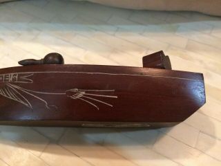 Vintage Sloppy Joe ' s Havana Cuba Solid Wood Boat With Sticker - Ashtray 5