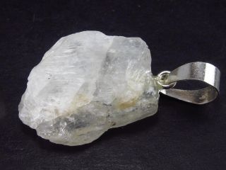 Petalite Crystal Silver Pendant From Brazil - 1.  3 "