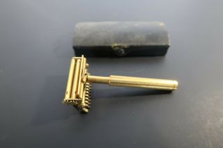 Vintage Valet Autostrop Safety Razor With 1 Blade and Blade Case Gold 4