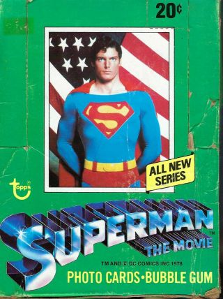 Superman The Movie 1978 Topps Trading Cards Box 36 Wax Packs,  Superman Ii Set