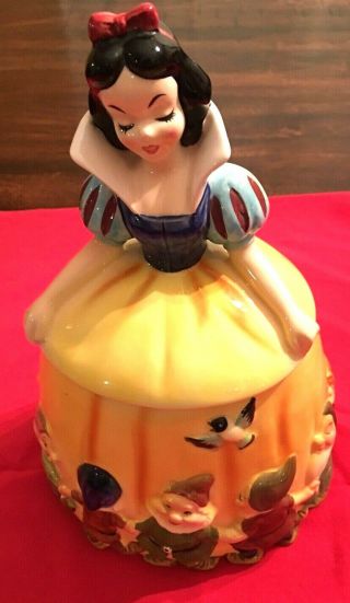 Enesco 1964 Walt Disney Productions Snow White & The 7 Dwarfs Cookie Jar Rare
