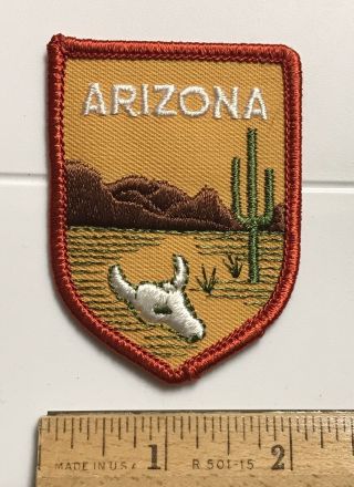 Arizona Az Steer Skull Cactus Desert Travel Souvenir Embroidered Patch Badge