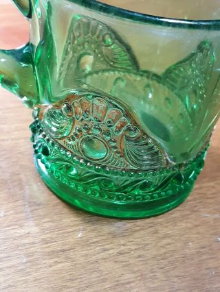 Vintage EAPG Green Glass Souvenir Cup Brookfield NY 2