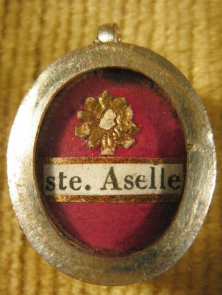 Antique Theca Case With A Relic Of St.  Asella Of Rome.