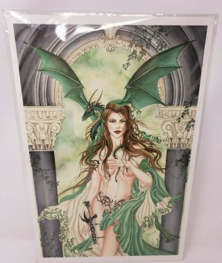 Nene Thomas Fantasy Art Print Mythical Fairy Dragon Sword Exotic Erotic 11 X 17