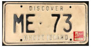 Rhode Island 1976 Car License Plate Me - 73