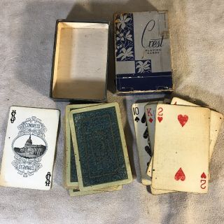 Vintage Deck Of Crest Playing Cards