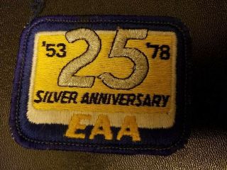 Patch,  Eaa 25th Silver Anniversary,  1953 1978,  Experimental Aircraft Association