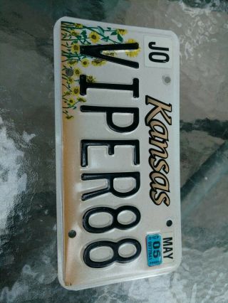 Kansas Vanity License Plate Viper88