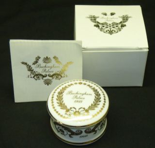 Vtg 1993 Buckingham Palace England Porcelain Souvenir Trinket Box British Royal