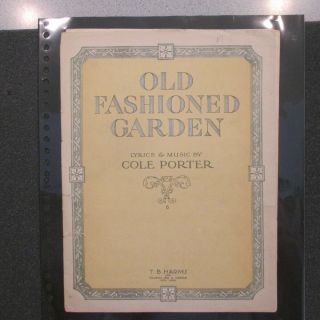 Sheet Music666 - G25 1919 " Old Fashioned Garden " Cole Porter