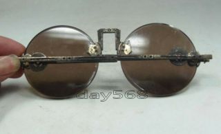 Rare Old Chinese Oriental Vintage Dark Brown Crystal Glasses