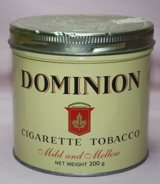 Vintage Dominion Tobacco Tin /can Imperial Tobacco Co.  Canada Ltd.  200 G.  Round