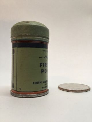 Vintage Wyeth ' s First Aid Powder Tin with Powder Trial Size Mini Medical C14 4