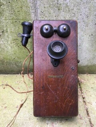 1918 Stromberg Carlson Oak Wall Phone (896 - R)