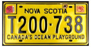 Nova Scotia Canada 2001 - 2003 Trailer License Plate T200 - 738
