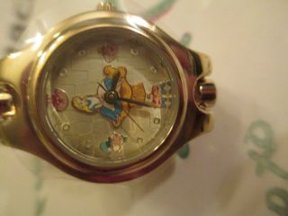 Disney Alice Wonderland Wristwatch N Figure Set Fossil Watch Cheshire Cat Queen