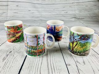 The Museum Company Mug Monet Painting By D.  Burrows Set Of 4.