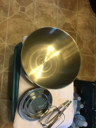 Sunbeam Mixmaster Heritage Beater Set Blue/green/ Large Bowl Turntable 2350