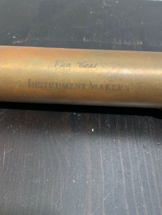 Vintage Van Cort Instrument Makers Brass Kaleidoscope 5  Long 2