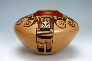 Hopi American Indian Pottery Eagle Tail Seed Pot 1 - Vernida Polacca Nampeyo
