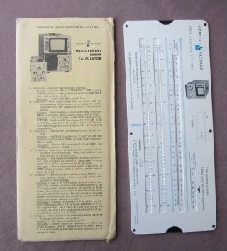 Vtg Hp Hewlett Packard Measurement Error Calculator 1968 Slide Rule Oscilloscope